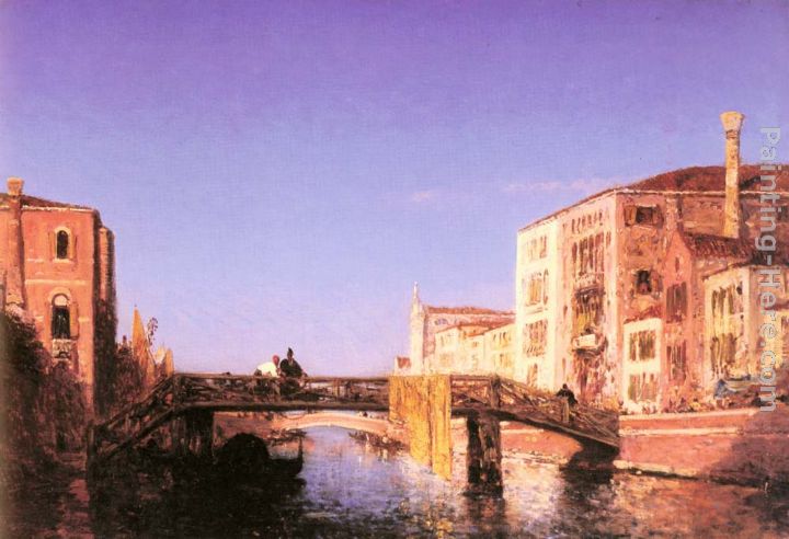 Le Pont de bois a Venise painting - Felix Ziem Le Pont de bois a Venise art painting